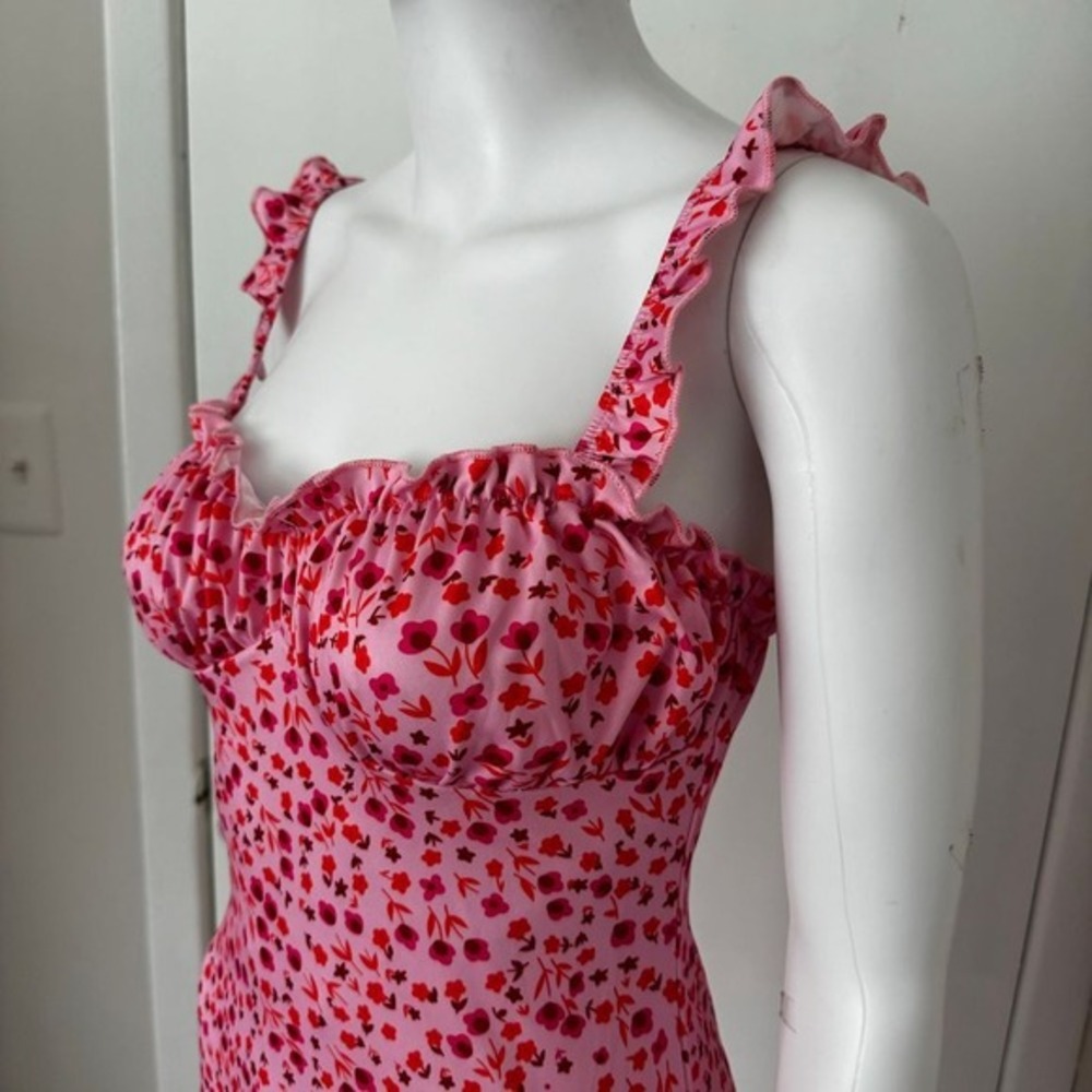 Commense Ruched Detail Cami Floral Bohemian Vacation Midi‎ Sundress Size S - Picture 15 of 17